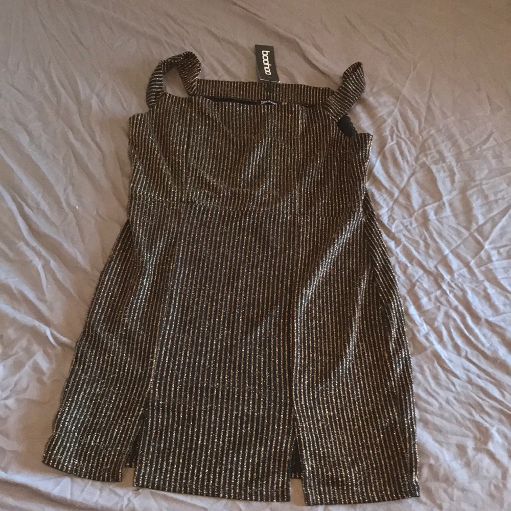 Plus Lorna Metallic Stripe Mini Dress